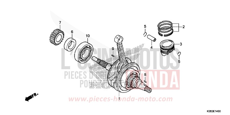 VILEBREQUIN/PISTON de CRF125F "Petites Roues" EXTREME RED (R292) 2019